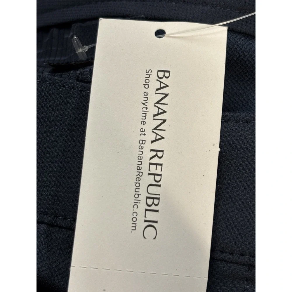 NEW! Banana Republic City Pants Men's 38x32 (38x31) Navy Slim Fit Performance